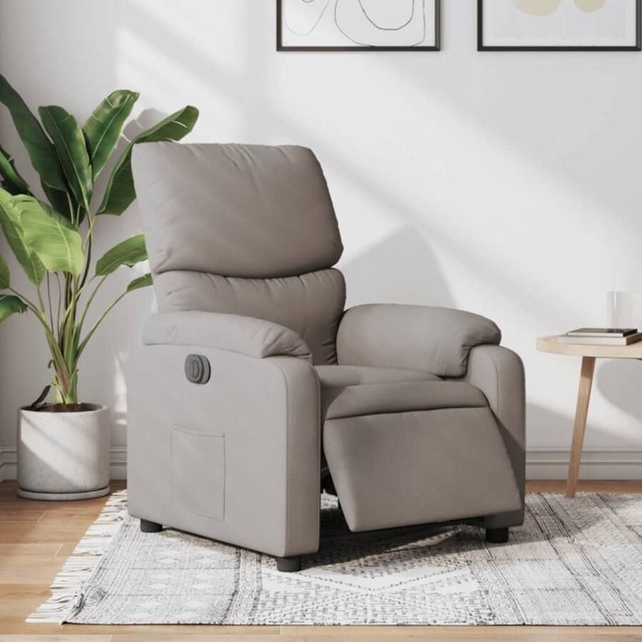 VidaXL Fauteuil Verstelbaar Elektrisch Stof Taupe Elektrisch Verstelbare Fauteuil Elektrisch Verstelbare Fauteuils Fauteuil Relaxfauteuil