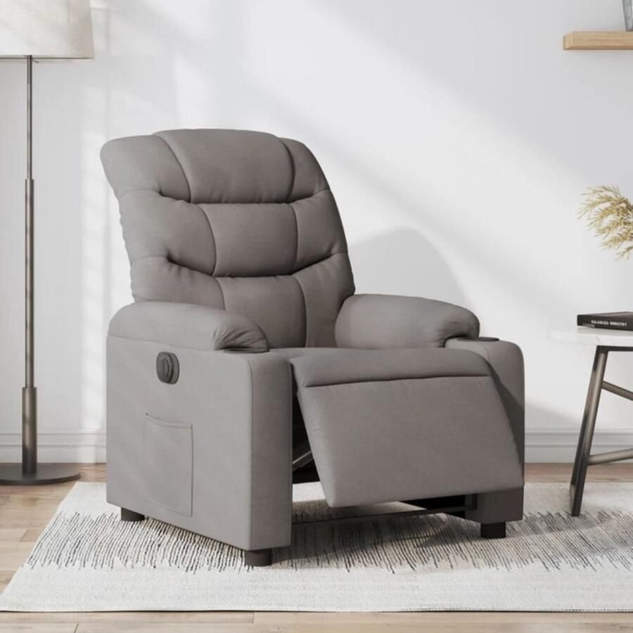 VidaXL Fauteuil Verstelbaar Elektrisch Stof Taupe Elektrisch Verstelbare Fauteuil Elektrisch Verstelbare Fauteuils Fauteuil Relaxfauteuil - Foto 9