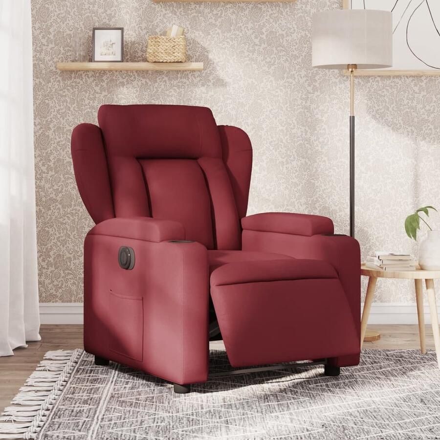 Vida XL vidaXL Fauteuil verstelbaar elektrisch stof wijnrood-VXL-3204461 - Foto 2