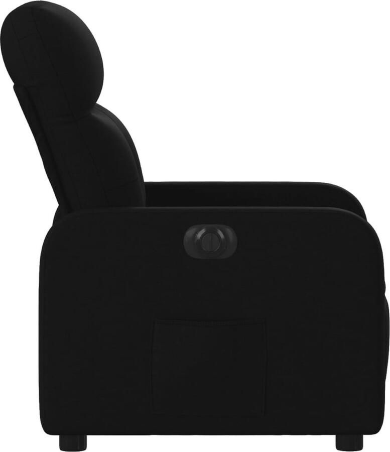 VidaXL Fauteuil verstelbaar elektrisch stof zwart - Foto 3