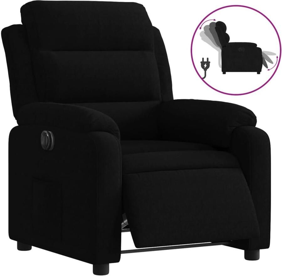 Vida XL vidaXL Fauteuil verstelbaar elektrisch stof zwart-VXL-3205076 - Foto 2