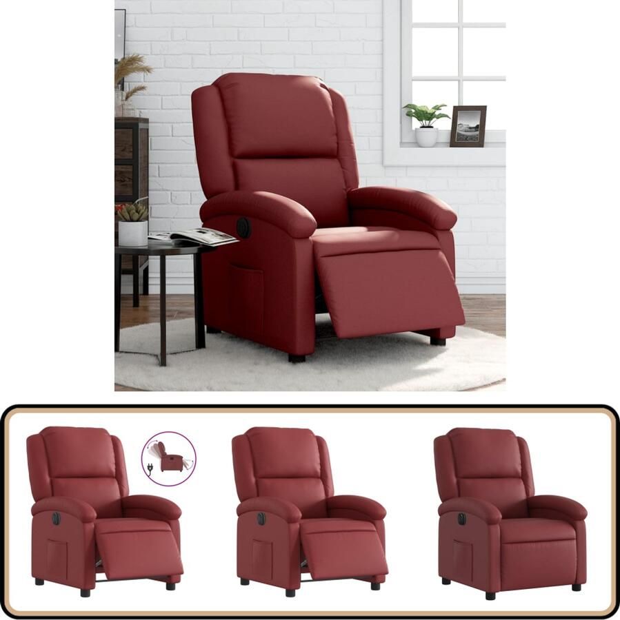 VidaXL Fauteuil Verstelbaar Elektrisch Wijnrood Elektrische Fauteuil Elektrische Verstelbare Fauteuil Lounge Fauteuil Met Motor Relaxstoel