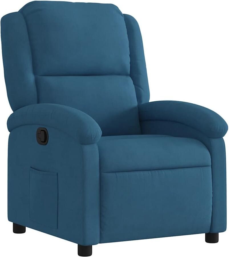 VidaXL Fauteuil verstelbaar fluweel blauw