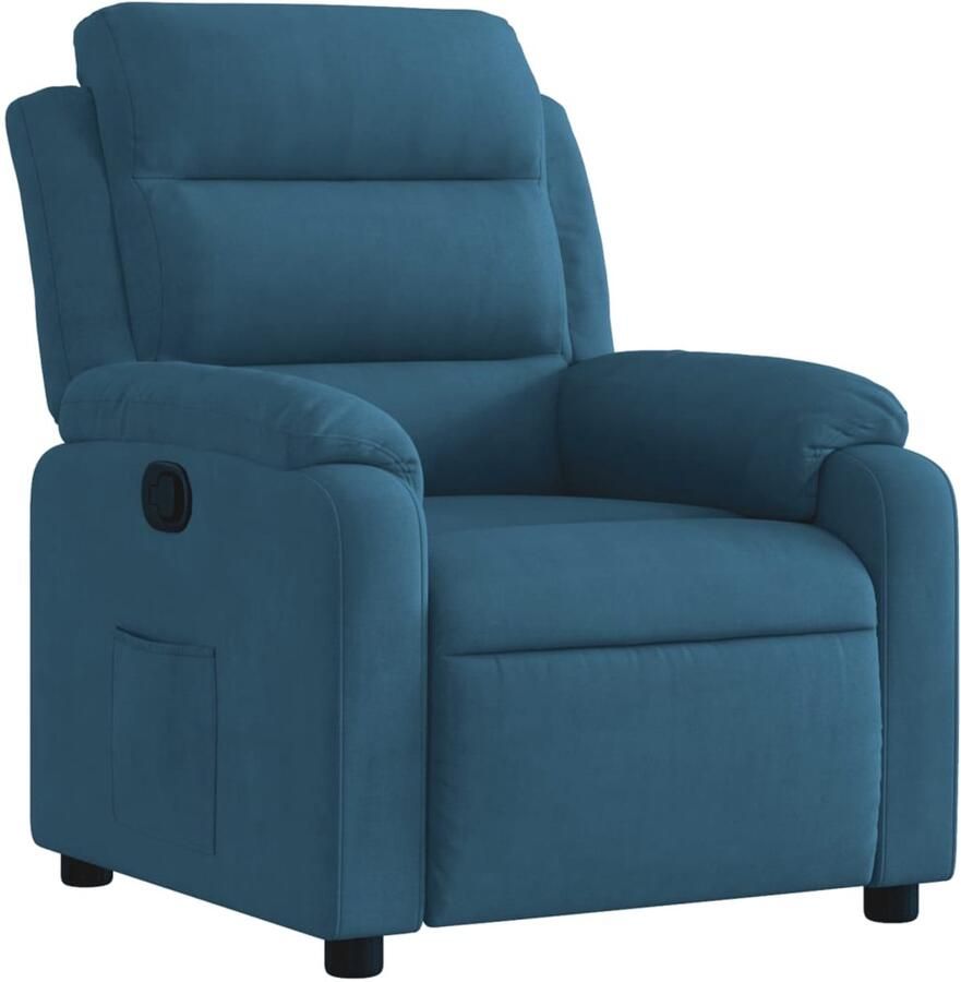 VidaXL Fauteuil verstelbaar fluweel blauw