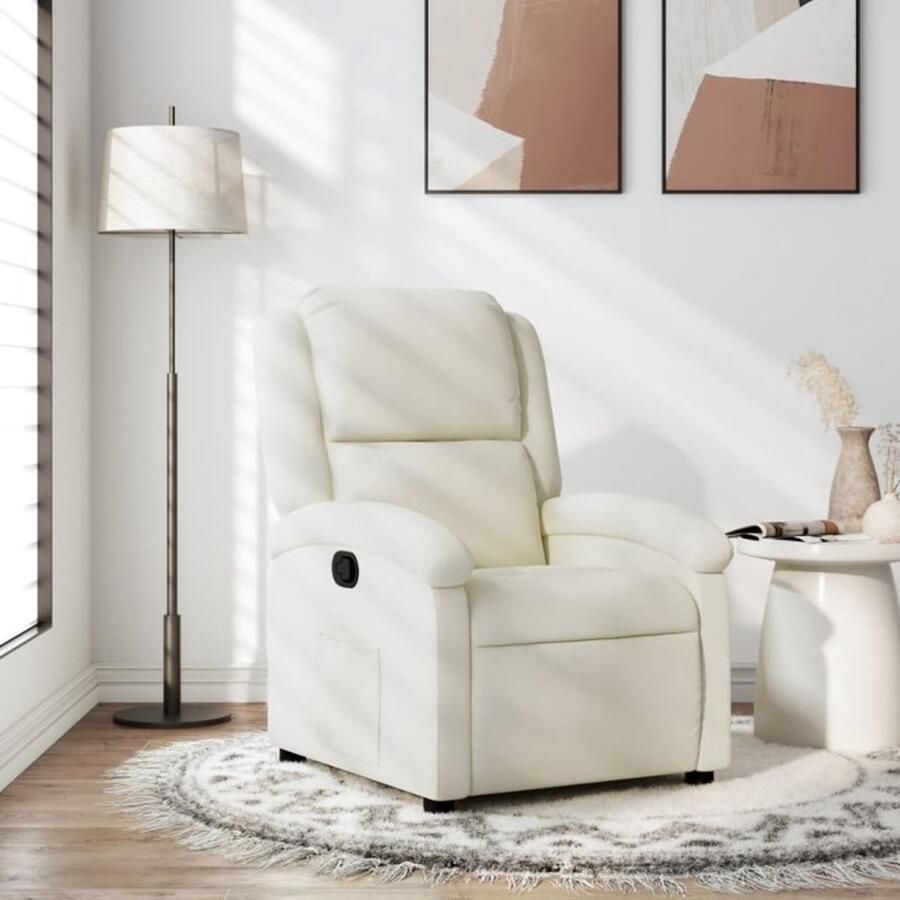 VidaXL Fauteuil verstelbaar fluweel crèmekleurig - Foto 2