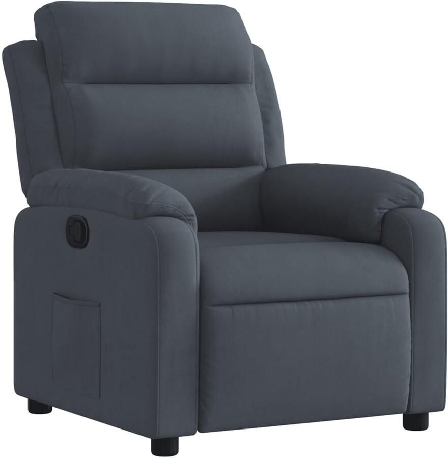 VidaXL Fauteuil verstelbaar fluweel donkergrijs