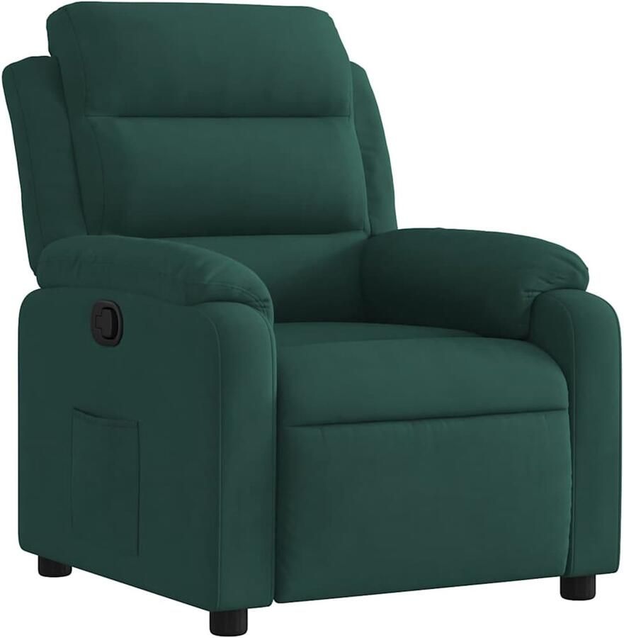 VidaXL Fauteuil verstelbaar fluweel donkergroen