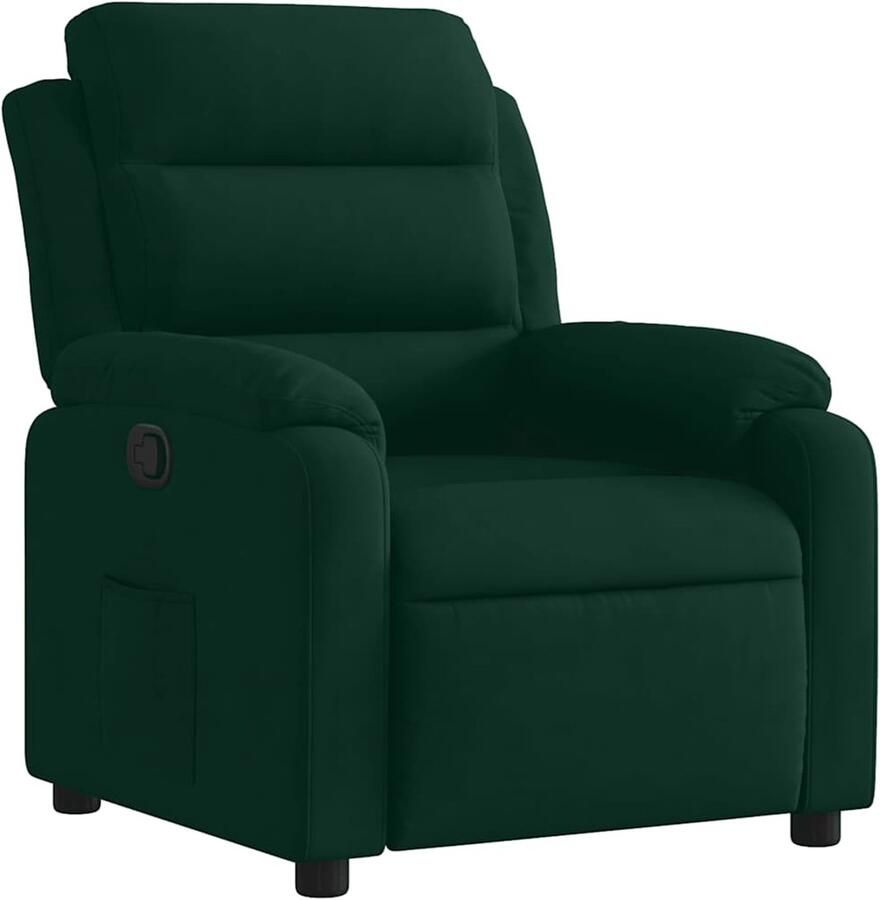 VidaXL Fauteuil verstelbaar fluweel donkergroen