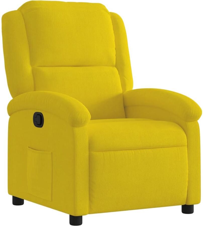 VidaXL Fauteuil verstelbaar fluweel geel