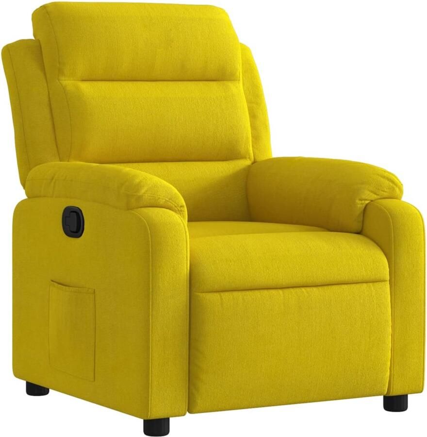 VidaXL Fauteuil verstelbaar fluweel geel - Foto 2