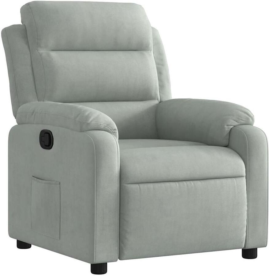 VidaXL Fauteuil verstelbaar fluweel lichtgrijs - Foto 2