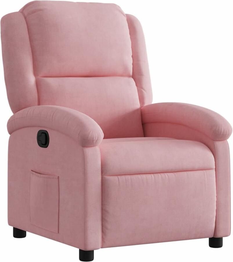 VidaXL Fauteuil verstelbaar fluweel roze