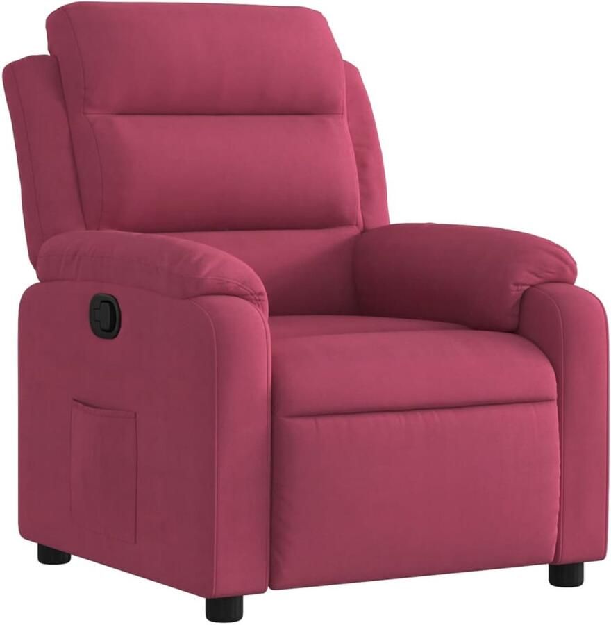 VidaXL Fauteuil verstelbaar fluweel wijnrood