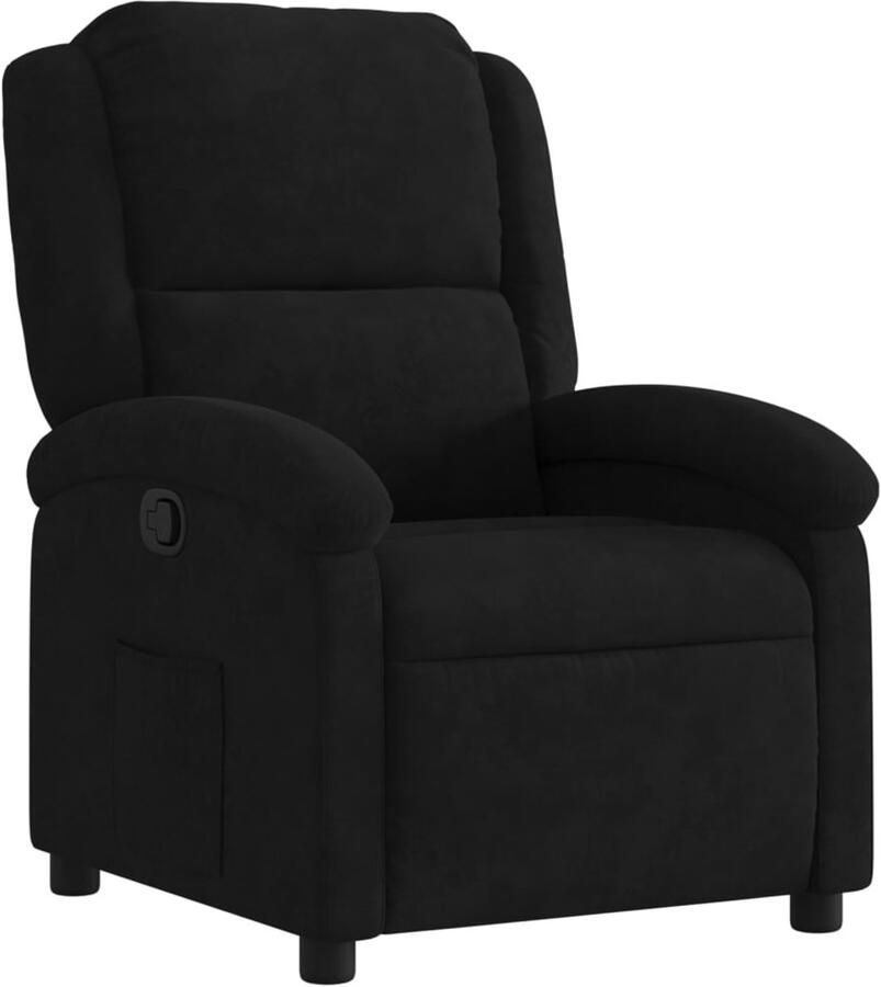 VidaXL Fauteuil verstelbaar fluweel zwart