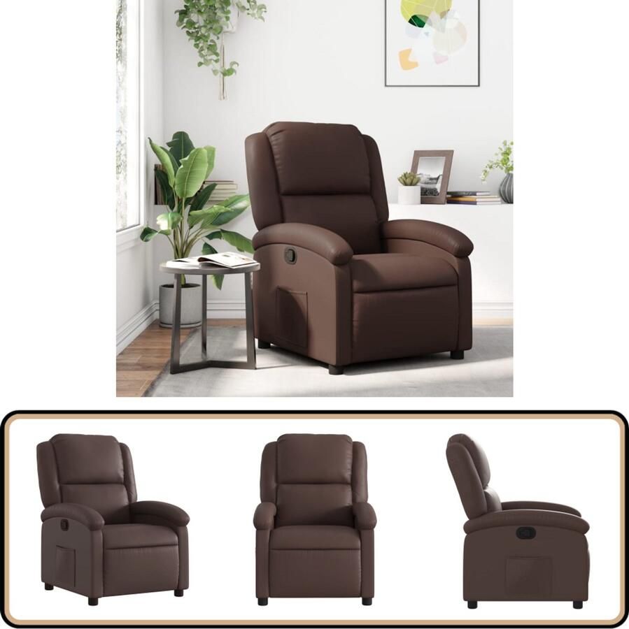 VidaXL Fauteuil Verstelbaar Kunstleer Bruin Verstelbare Fauteuil Fauteuils Lounge Stoel Relaxfauteuil Kunstlederen Fauteuil