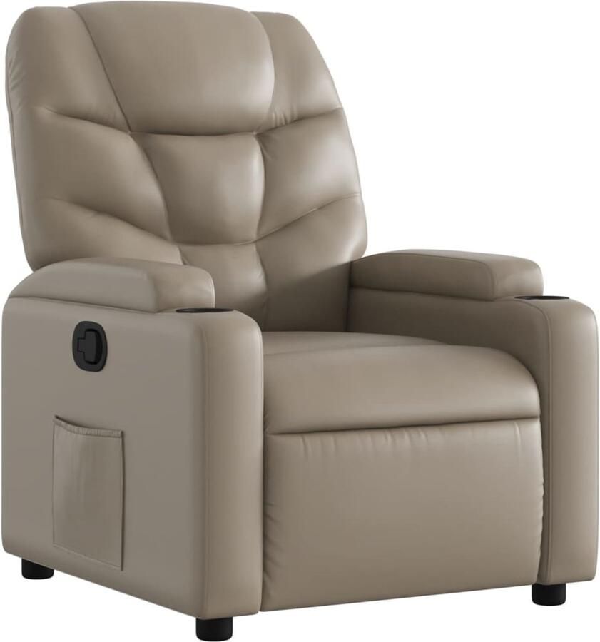 VidaXL Fauteuil verstelbaar kunstleer cappuccinokleurig