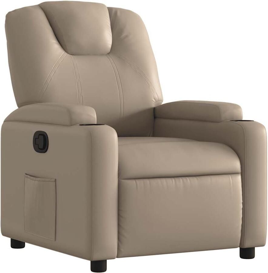 VidaXL Fauteuil verstelbaar kunstleer cappuccinokleurig