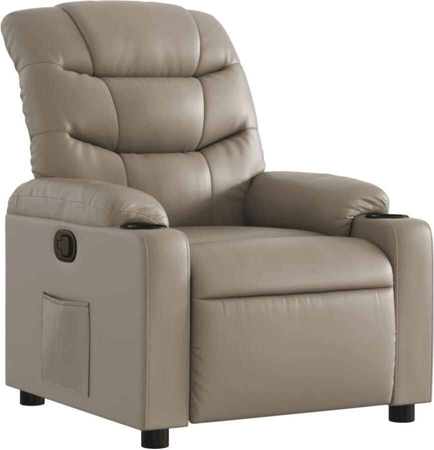 VidaXL Fauteuil verstelbaar kunstleer cappuccinokleurig