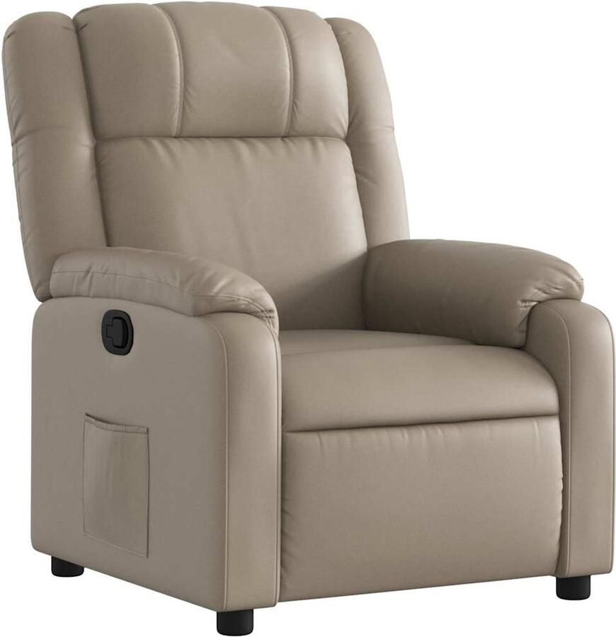 VidaXL Fauteuil verstelbaar kunstleer cappuccinokleurig