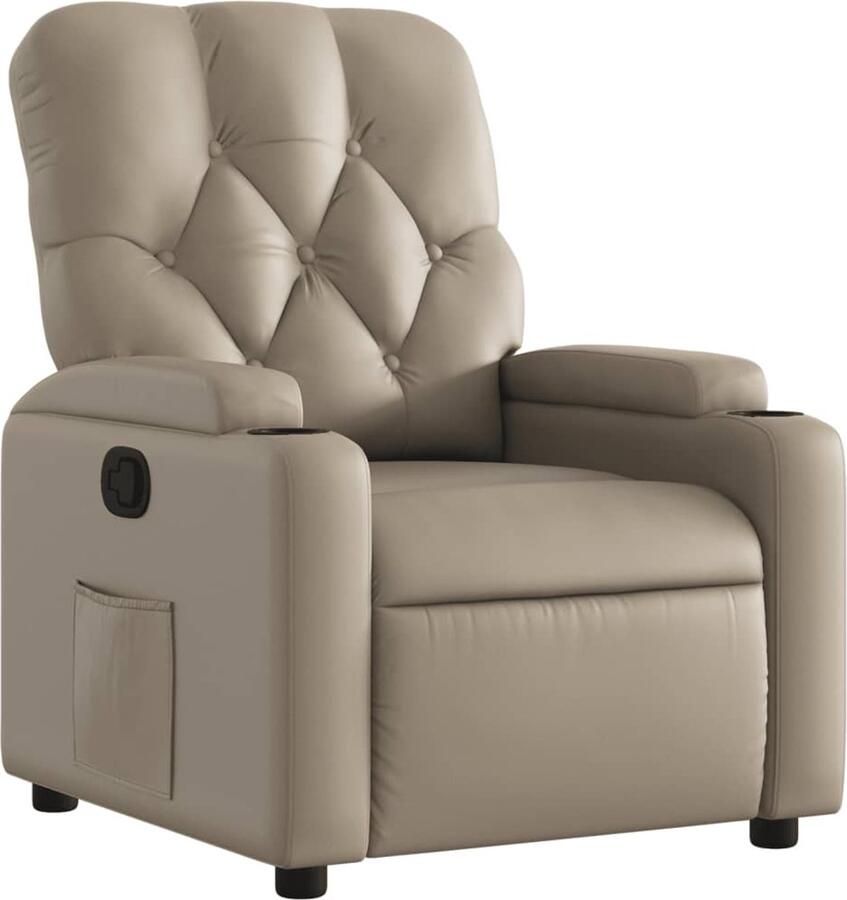 VidaXL Fauteuil verstelbaar kunstleer cappuccinokleurig