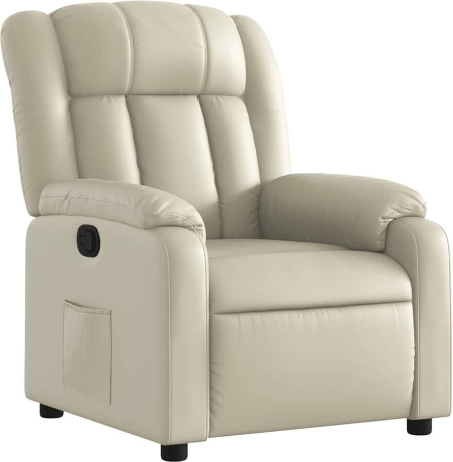 VidaXL Fauteuil verstelbaar kunstleer crèmekleurig - Foto 4