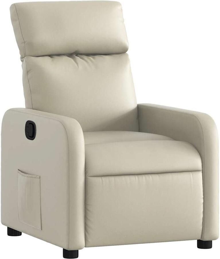 VidaXL Fauteuil verstelbaar kunstleer crèmekleurig