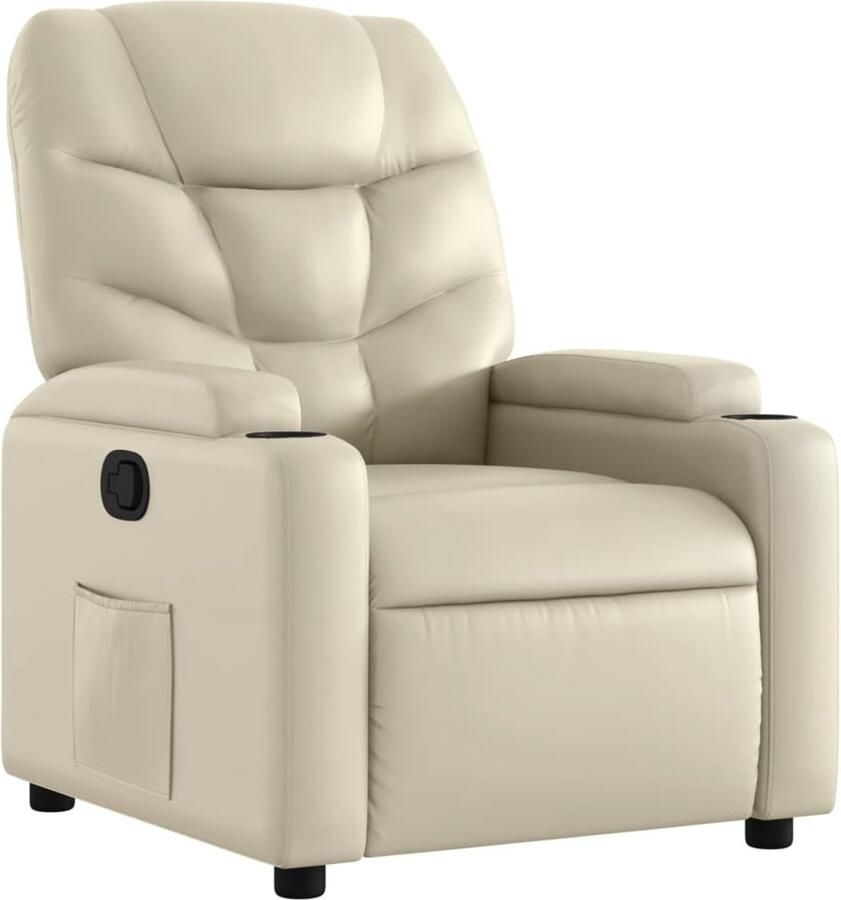 VidaXL Fauteuil verstelbaar kunstleer crÃ¨mekleurig