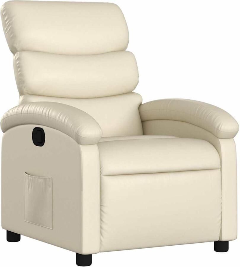 VidaXL Fauteuil verstelbaar kunstleer crèmekleurig - Foto 2
