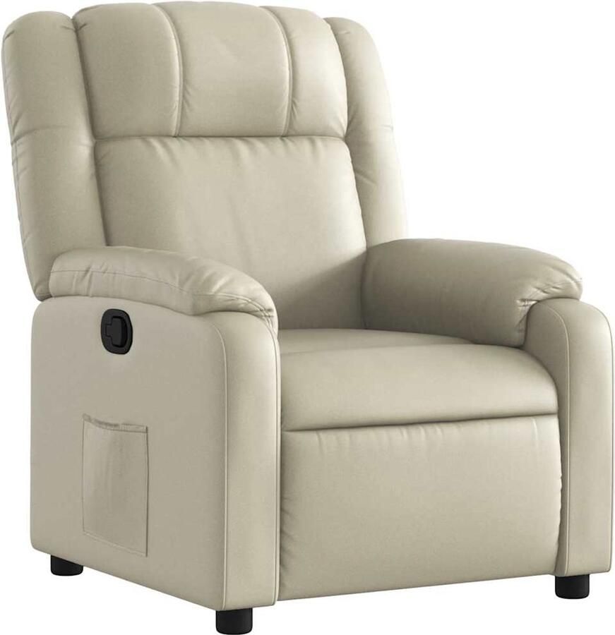 VidaXL Fauteuil verstelbaar kunstleer crèmekleurig