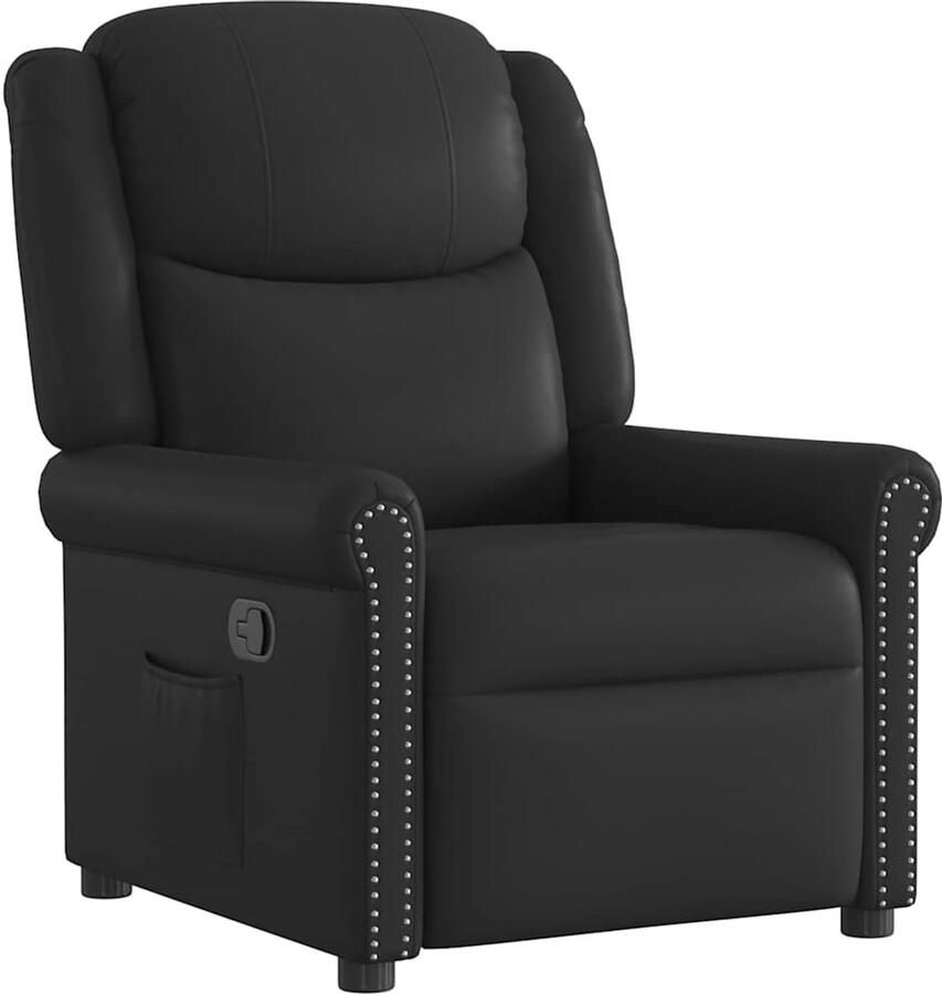 VidaXL Fauteuil verstelbaar kunstleer glanzend zwart