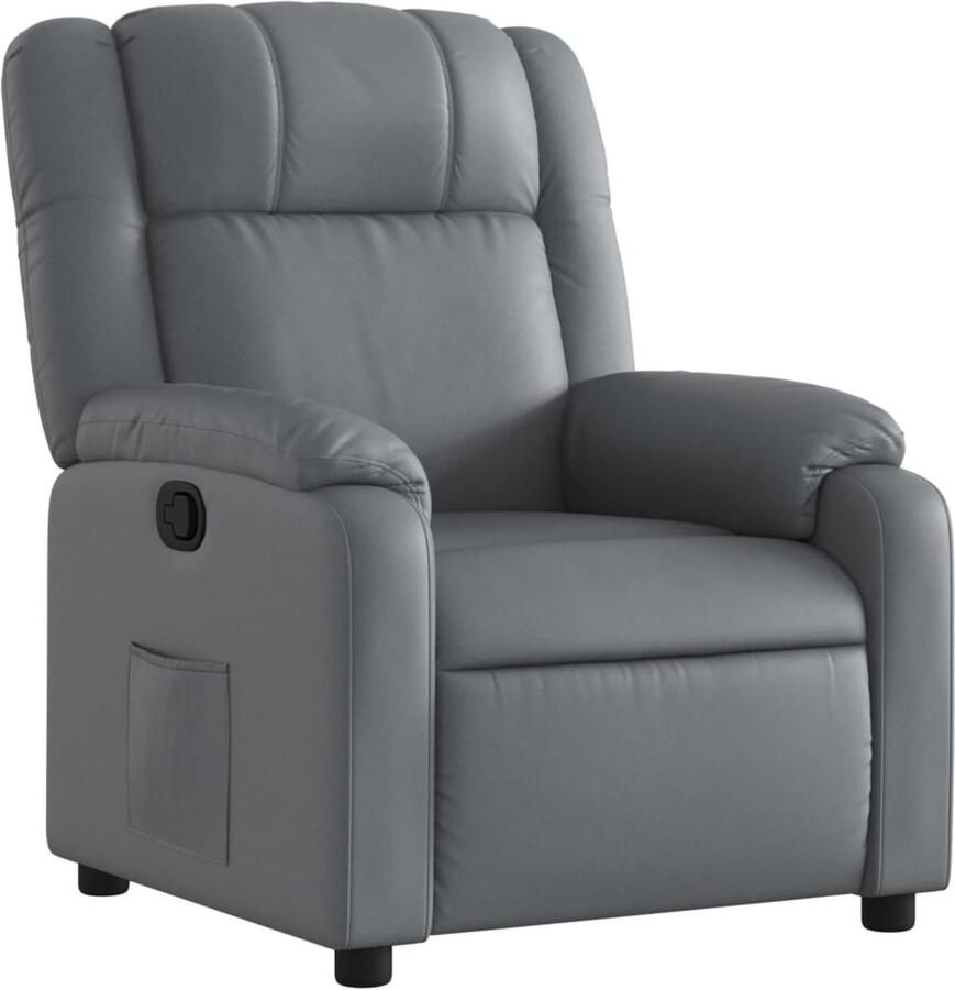 VidaXL Fauteuil verstelbaar kunstleer grijs