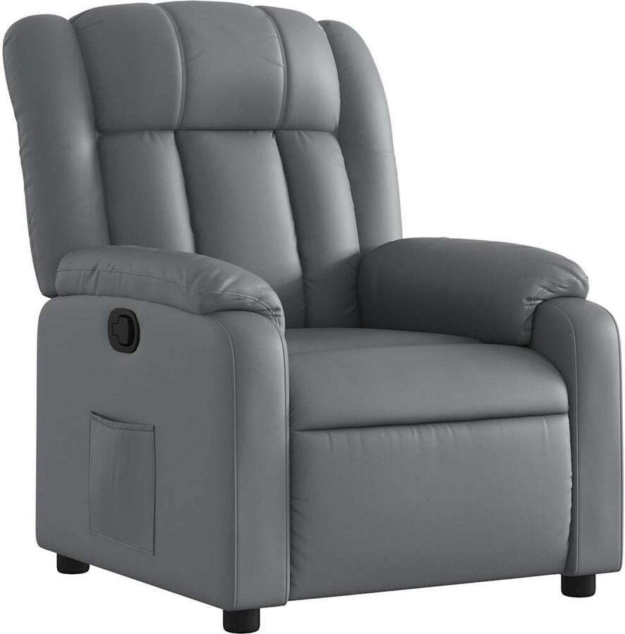 VidaXL Fauteuil verstelbaar kunstleer grijs