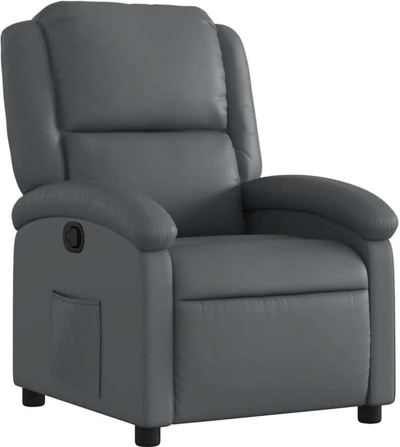 VidaXL Fauteuil verstelbaar kunstleer grijs