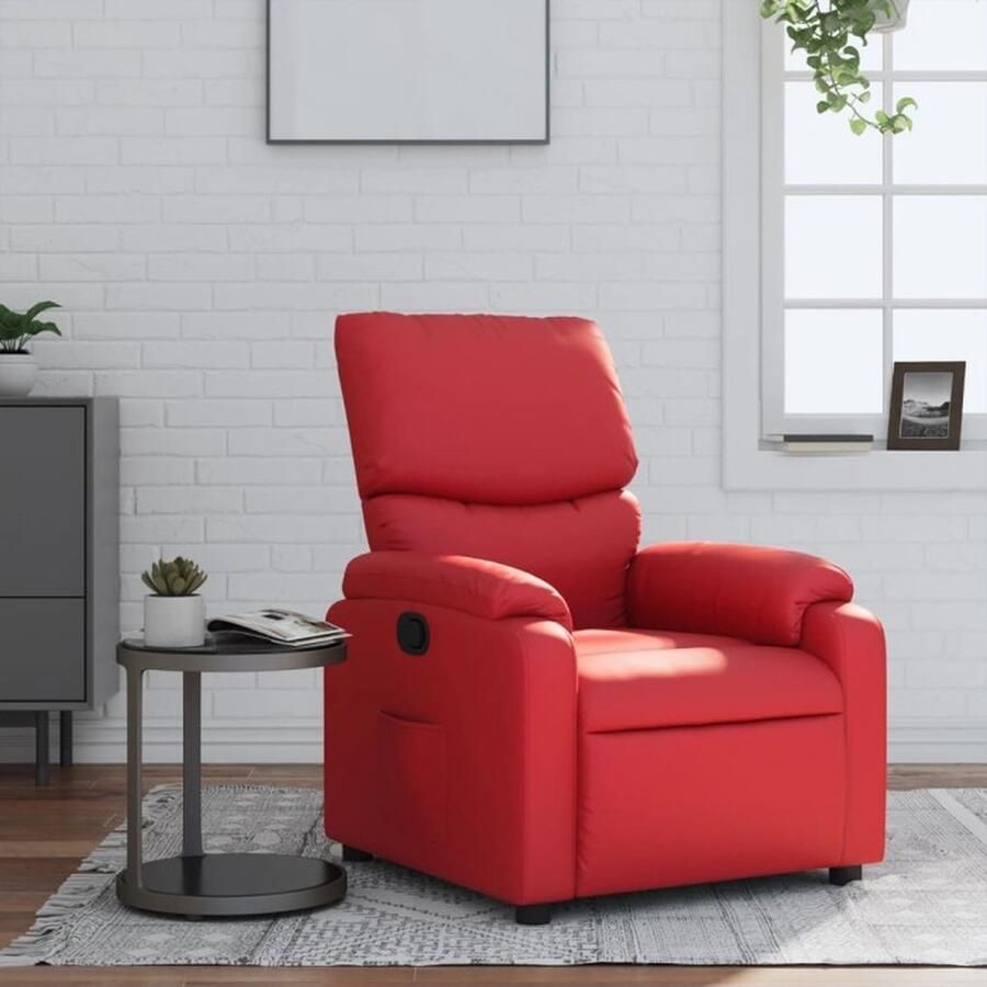 VidaXL Fauteuil verstelbaar kunstleer rood - Foto 2
