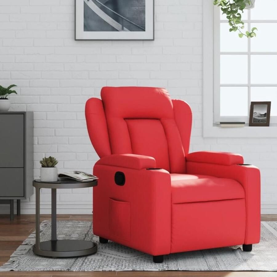 VidaXL Fauteuil verstelbaar kunstleer rood - Foto 7