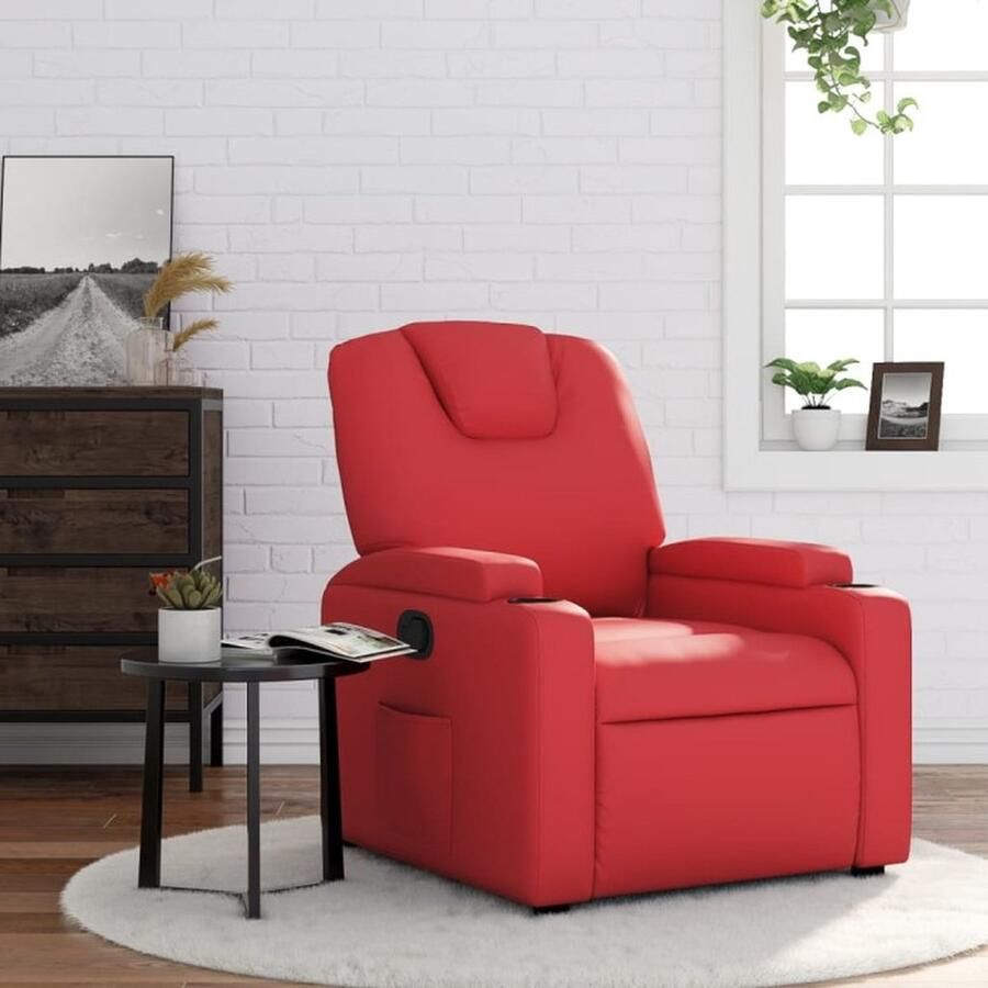 VidaXL Fauteuil verstelbaar kunstleer rood