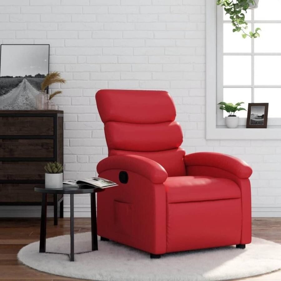 VidaXL Fauteuil verstelbaar kunstleer rood - Foto 2