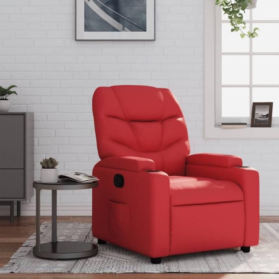 VidaXL Fauteuil verstelbaar kunstleer rood - Foto 2