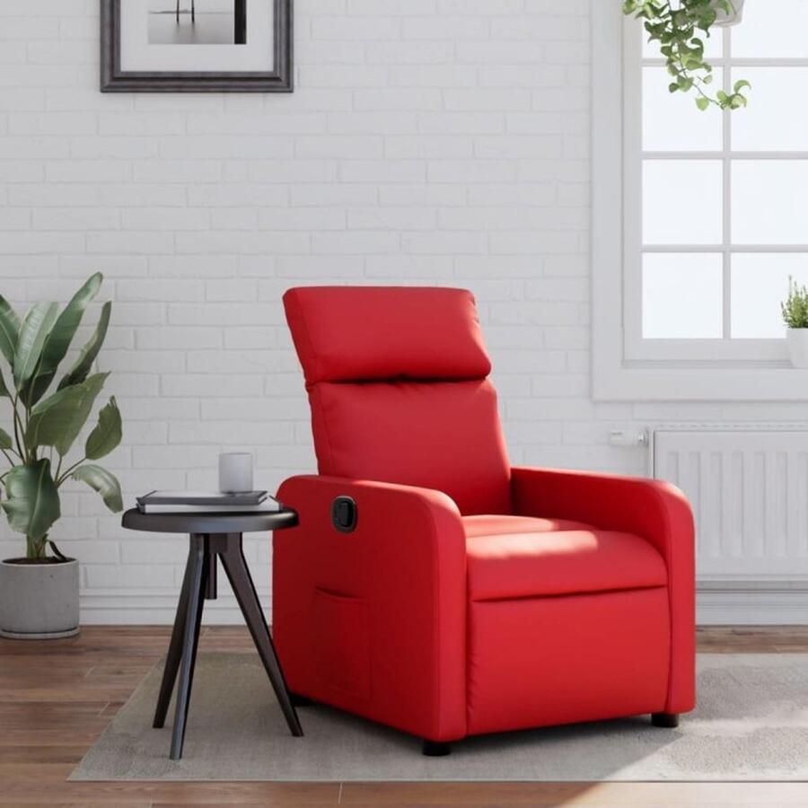VidaXL Fauteuil verstelbaar kunstleer rood - Foto 2