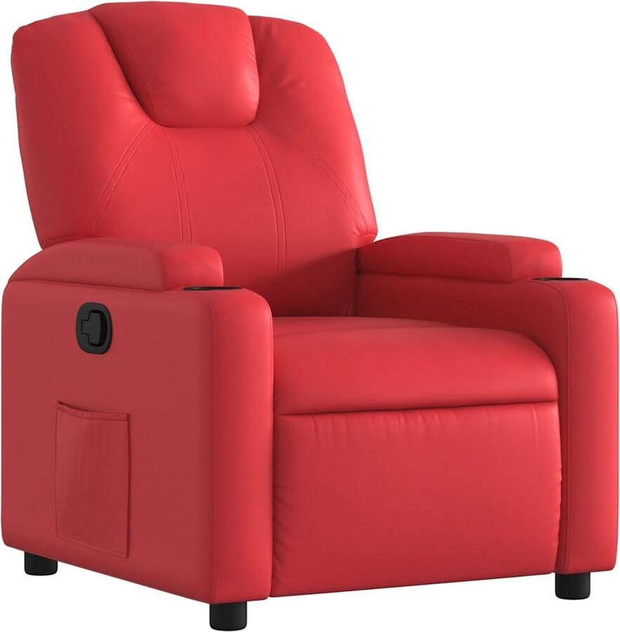 VidaXL Fauteuil verstelbaar kunstleer rood - Foto 4
