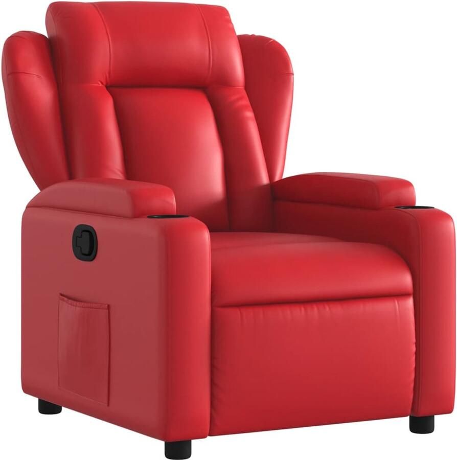 VidaXL Fauteuil verstelbaar kunstleer rood - Foto 3