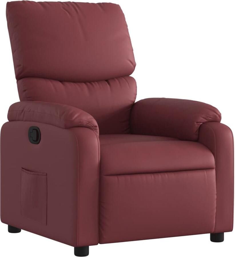 VidaXL Fauteuil verstelbaar kunstleer wijnrood