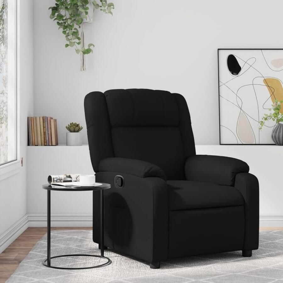 VidaXL Fauteuil verstelbaar kunstleer zwart - Foto 2