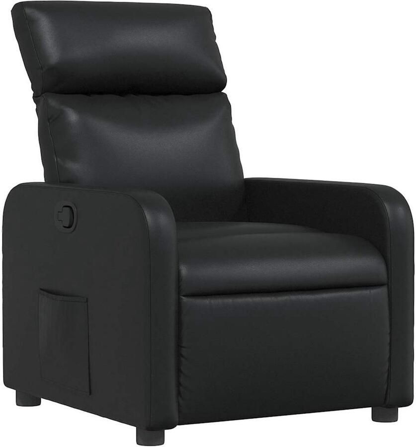 VidaXL Fauteuil verstelbaar kunstleer zwart - Foto 2