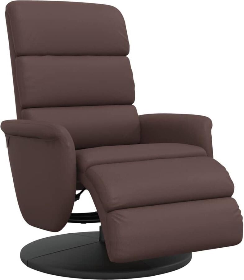 VidaXL Fauteuil verstelbaar met voetensteun kunstleer bruin