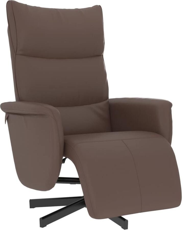VidaXL Fauteuil verstelbaar met voetensteun kunstleer bruin