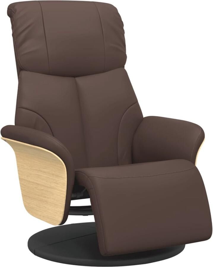 VidaXL Fauteuil verstelbaar met voetensteun kunstleer bruin