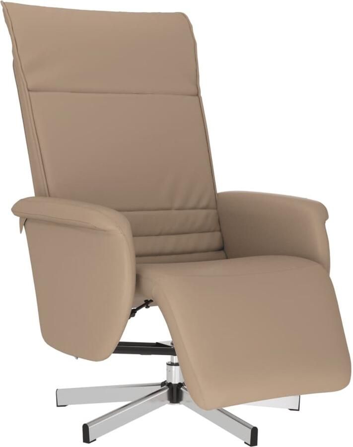 VidaXL Fauteuil verstelbaar met voetensteun kunstleer cappuccinokleur