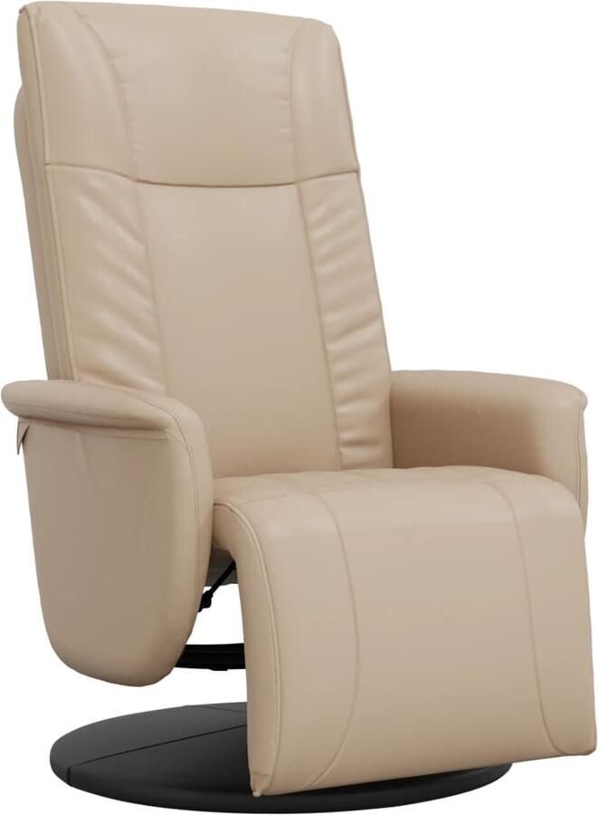 VidaXL Fauteuil verstelbaar met voetensteun kunstleer cappuccinokleur - Foto 2