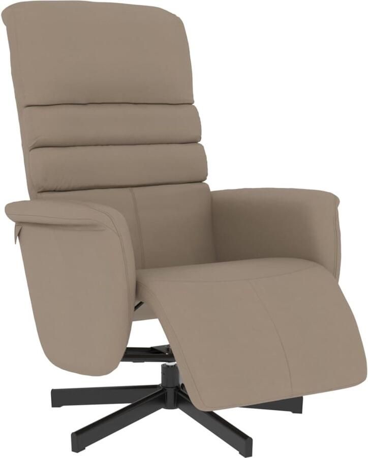 VidaXL Fauteuil verstelbaar met voetensteun kunstleer cappuccinokleur